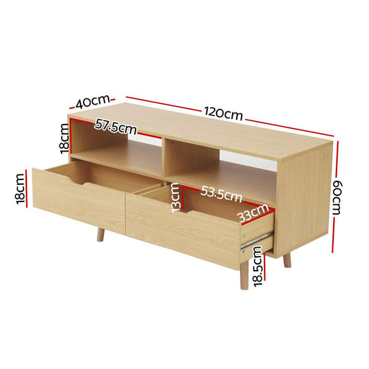Artiss TV Cabinet Entertainment Unit Stand Wooden Storage 120cm